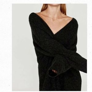 Zara Oversized Sweater Dress Black, Size M